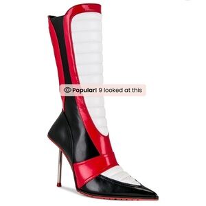 Jeffrey Campbell Red, Black, and White Heeled Boots
